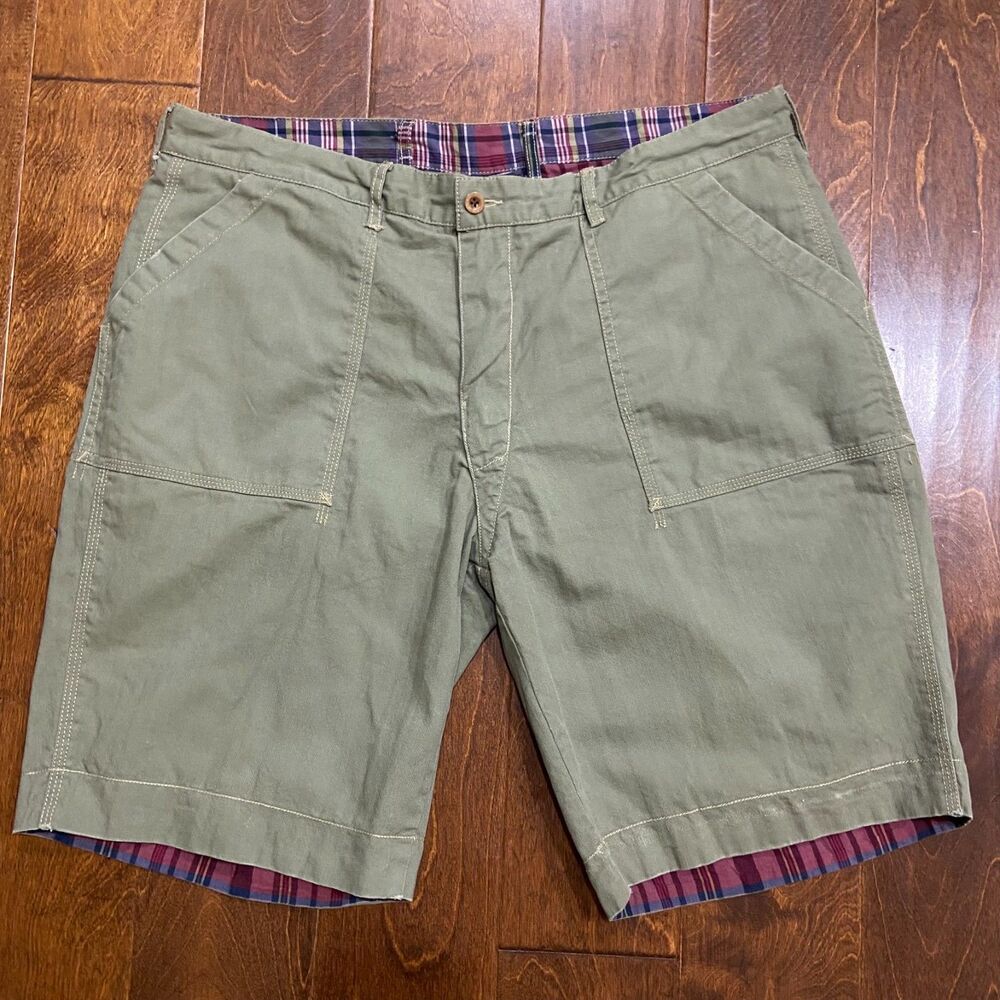 Polo Ralph Lauren Vintage Madras Reversible Shorts Plaid Tan Men's Size 34 - Picture 6 of 9